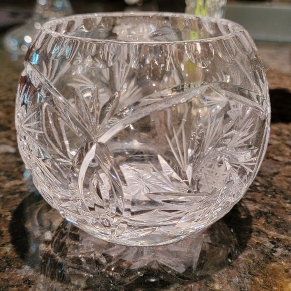 Kusak Kitchen Kasak Cut Crystal Globe Vase Signed Kusak Poshmark